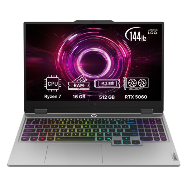 Ноутбук Lenovo LOQ 15 15.6"/ AMD® Ryzen 7 250/ 16GB/ 512GB SSD/ RTX5060/ Win 11