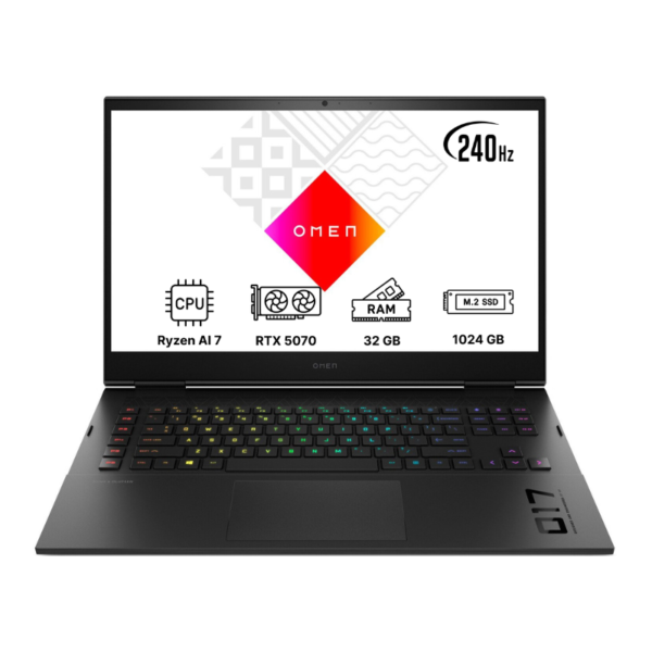 Ноутбук HP OMEN 17 17.3"/ Ryzen AI 7 350/ GeForce RTX 5070/ 32GB/ 1TB SSD/ Win 11