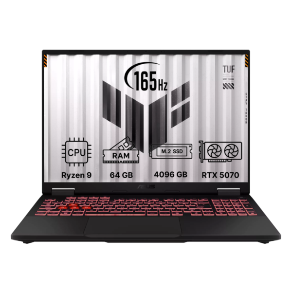 Ноутбук ASUS TUF Gaming A16 16"/ Ryzen 9-270/ RTX5070/ 64GB/ 4TB SSD/ Win 11