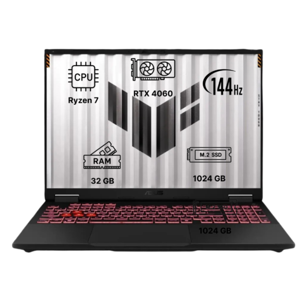 Ноутбук ASUS TUF Gaming A15/ 15.6"/ Ryzen 7 7435HS/ 32GB/ 1TB SSD/ NVIDIA GeForce RTX 4060/ Windows 11