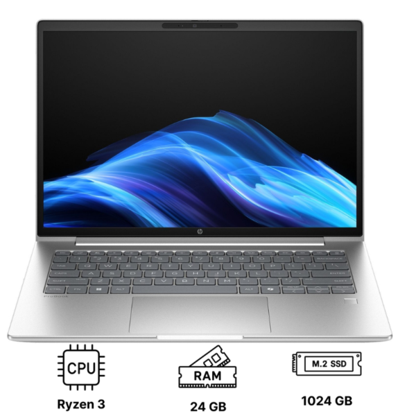 Ноутбук HP ProBook 4 G1a 14 14"/ Ryzen 3 210/ 24GB/ 1TB SSD/ Radeon 740M (C78GJET) Silver
