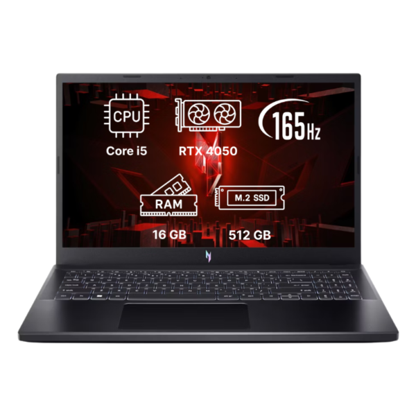 Ноутбук Acer Nitro V15 15,6"/ Core i5-13420H/ RTX4050/ 16GB/ 512GB SSD/ ANV15-51-50HU (NH.QNBEU.00N) Obsidian Black