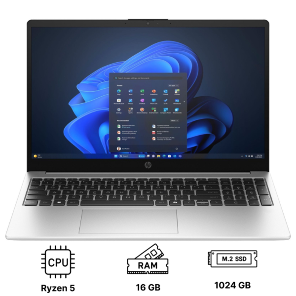 Ноутбук HP 255R G10 15.6"/ Ryzen 5 7535U/ 16GB/ 1TB SSD/ Radeon Graphics (CA0S6AT) Turbo Silver
