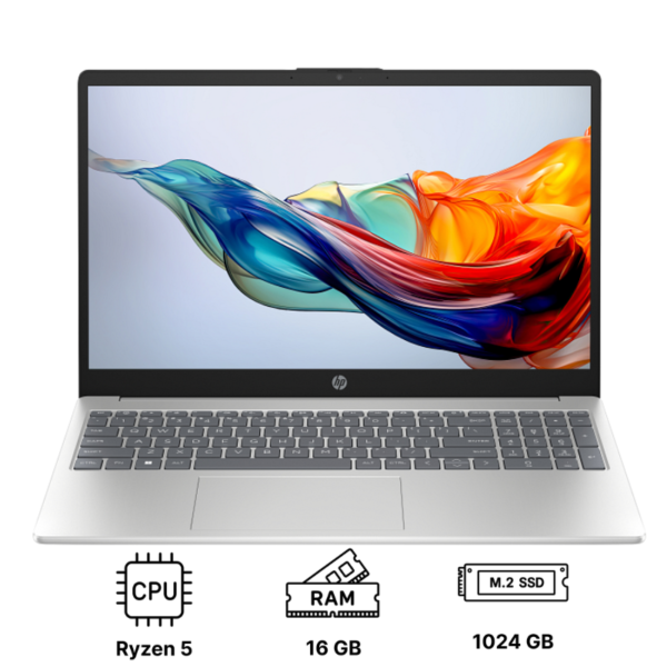 Ноутбук HP 15-fc0232ua 15.6"/ Ryzen 5 7430U/ 16GB/ 1TB SSD/ Radeon Graphics (D16CGEA) Natural Silver
