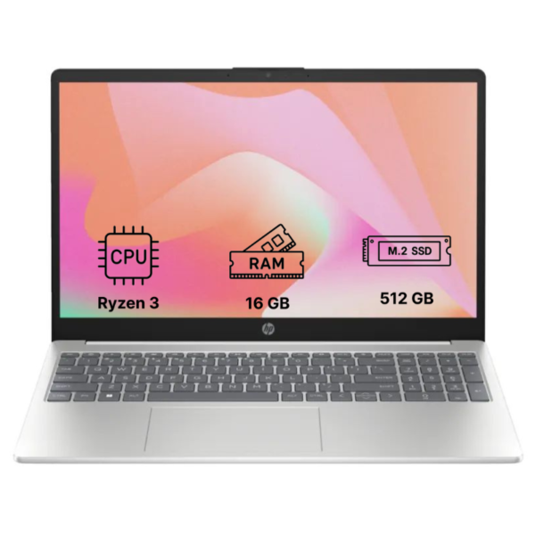 Ноутбук HP 15-fc0253ua 15.6"/ Ryzen 3 7320U/ 16GB/ 512GB SSD/ Radeon 610M (C78T2EA) Natural Silver