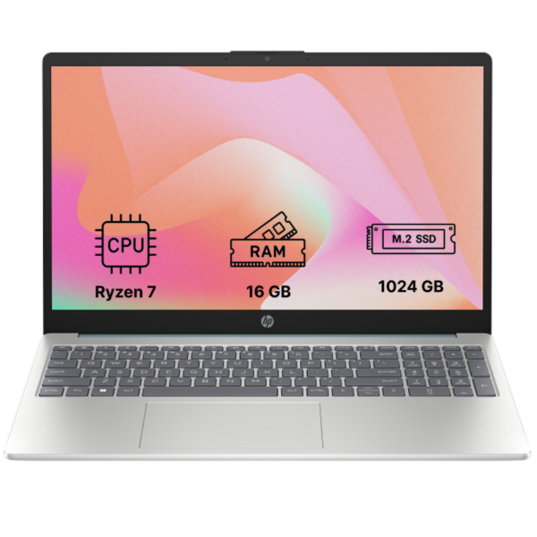 Ноутбук HP 15-fc0324ua 15.6"/ Ryzen 7 7730U/ 16GB/ 1TB SSD/ Radeon Vega 8 (D16G1EA) Moonlight Blue