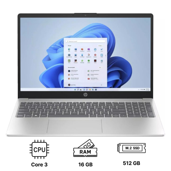 Ноутбук HP 15-fd1146ua 15.6"/ Intel Core 3 100U/ 16GB/ 512GB SSD/ Intel UHD Graphics (C78SYEA) Natural Silver