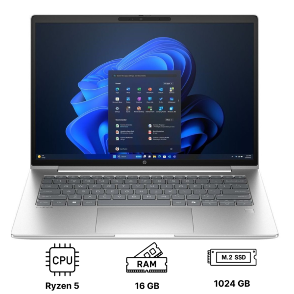 Ноутбук HP ProBook 4 G1a 14 14"/ Ryzen 5 230/ 16GB/ 1TB SSD/ Radeon 760M (D4VG1ET) Silver