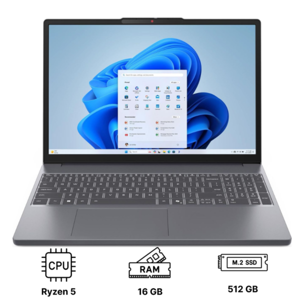 Ноутбук Lenovo IdeaPad Slim 3 15.6"/ AMD Ryzen 5 7520U/ 16GB/ 512GB SSD/ AMD Radeon Graphics/ Windows 11