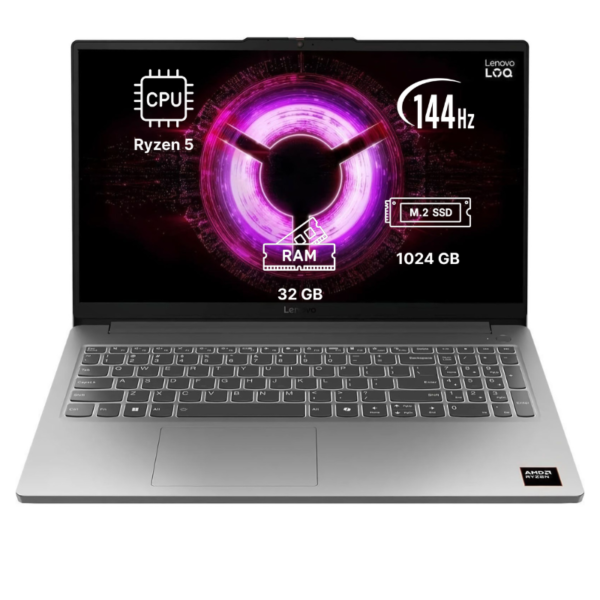 Ноутбук Lenovo LOQ 15ARP10E 15.6"/ Ryzen 5 150/ 32GB/ 1TB SSD/ GeForce RTX 3050 (83S000ERRA) Luna Grey