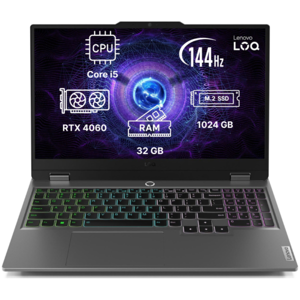Ноутбук Lenovo LOQ 15.6"/ Core i5-12450HX/ 32GB/ 1TB SSD/ RTX 4060/ Windows 11