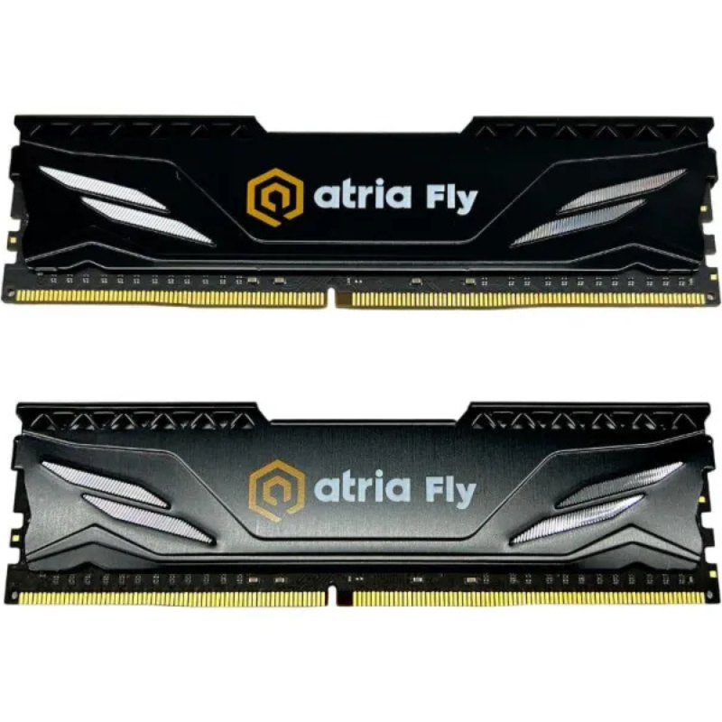 модуль пам'яті 16Gb DDR4 3200MHz Atria Fly Black (2x8) UAT43200CL18BK2/16 купити оперативну память 2 планки
