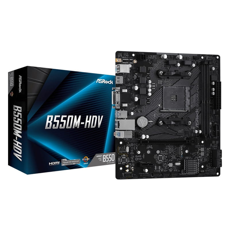 Материнська плата AMD AM4 B550 2DDR4 1PCIex16 VGA/DVI/HDMI B550M-HDV купити материнську плату