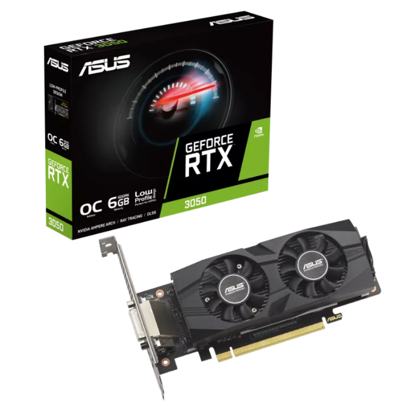 Відеокарта ASUS RTX3050-6GB-LP-BRK NVIDIA RTX 3050 DUAL LOW PROFILE купити выдеокарту