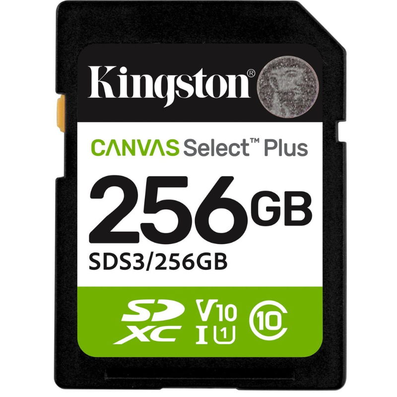 Карта пам'яті Kingston Canvas Select Plus Gen3 SDXC class 10 UHS-I U1 V10 256GB (SDS3/256GB) купити карту пам'яті